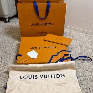 Louis Vuitton Orange/saffron and Navy Gift COMPLETE Packaging Set